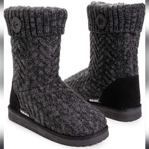 🔥MUK LUKS Women's Janet Oxford Knit Boots ~ Water Resistant Size 11